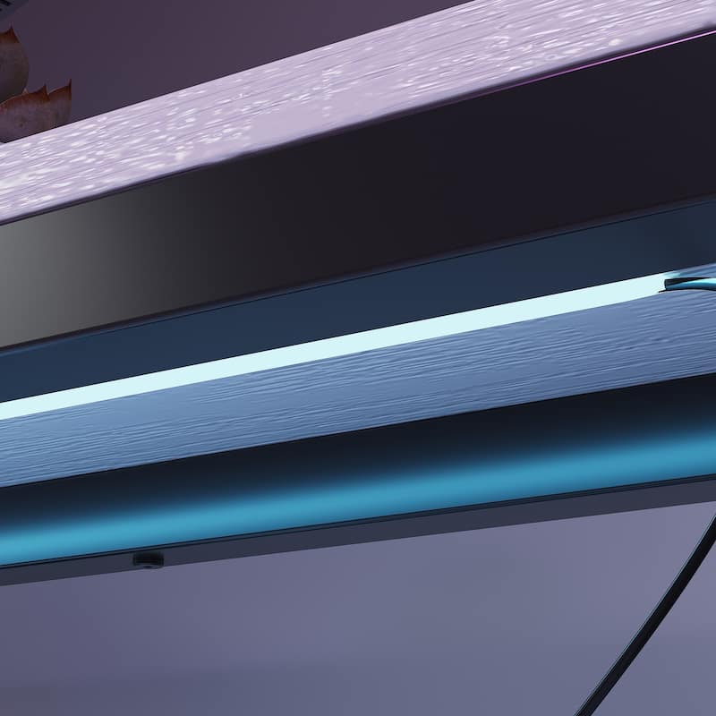 39.4" French Gaming Computer Desk with Power Outlet, 24 Colors & 2 Drawers
