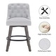 preview thumbnail 3 of 24, HOMYKA Tufted Swivel Bar Stool with Wood Grain Chair Legs Set of 2
