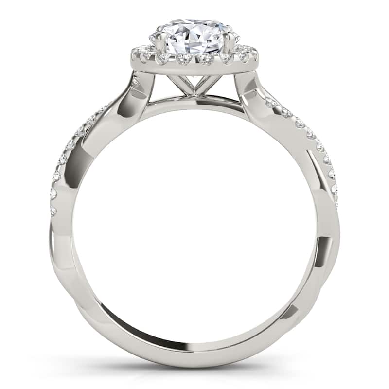Auriya 14k White Gold Lab Grown Round Diamond Halo Engagement Ring 0.50 to 5.00 ct. tw. (F-G VS)