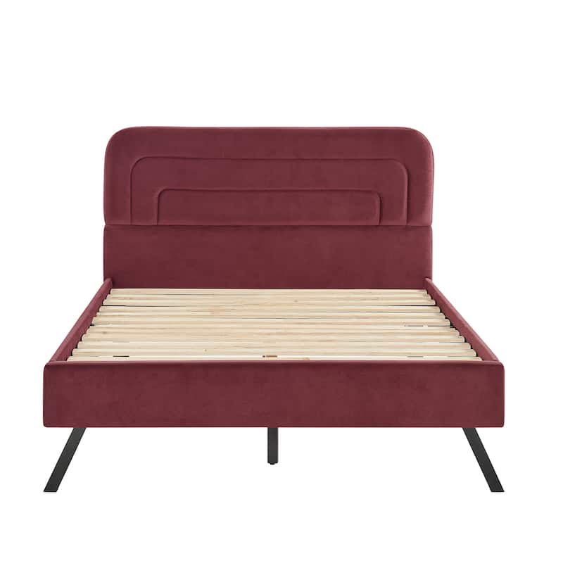 Studio Living Ashton Full Upholstered Bed in Velvet Fabric