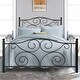 Countryside Scroll Black Iron Bed by VECELO - Thumbnail 6