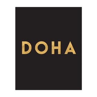 Doha Qatar Doha Qatar Gold City Typography Urban Art Print/Poster - Bed ...