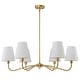 preview thumbnail 5 of 54, Starsky 6-Light Modern Classic Chandelier with White Linen Shades