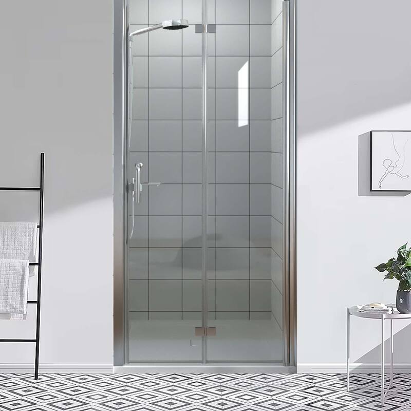 Aukfa Bifold Frameless Glass Shower Door - 30"x72"