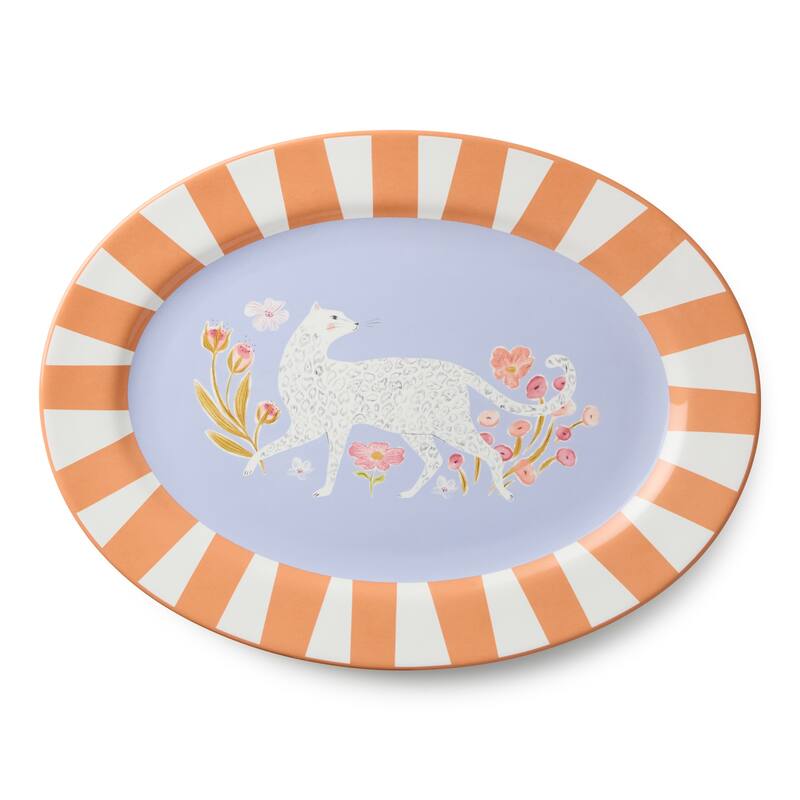 Certified International Menagerie Oval Platter - 15.75"L x 12.75"W x 1.00"H