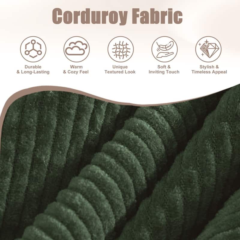 48.03" Soft Corduroy 2-Seater Sofa with Side Storage Pocket