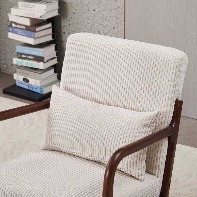 Anmytek Mid Century Modern Vintage Luxury Accent Chair and Coffee Table Set Leisure Living Room Bedroom Relaxation Furniture