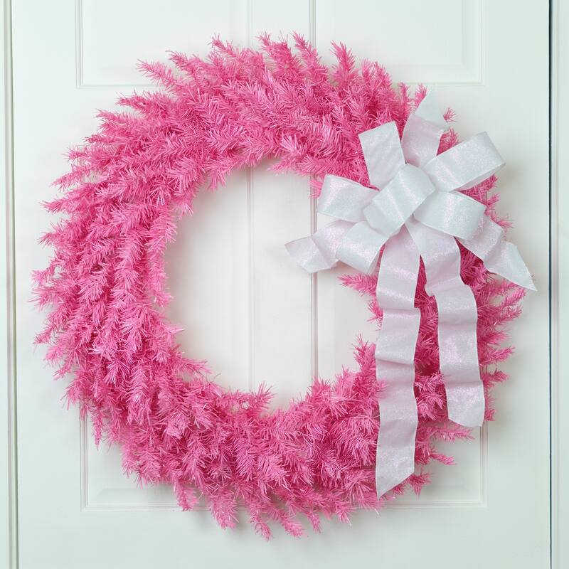 36" Pink Spruce Artificial Christmas Wreath, Unlit