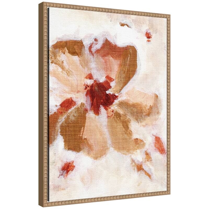 Kate and Laurel Sylvie Painterly Brown Blossom ll Framed Canvas by Nikita Jariwala - 18x24 - Natural
