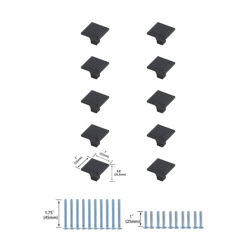 Cherry 1" Square Knob Multipack (Set of 10)