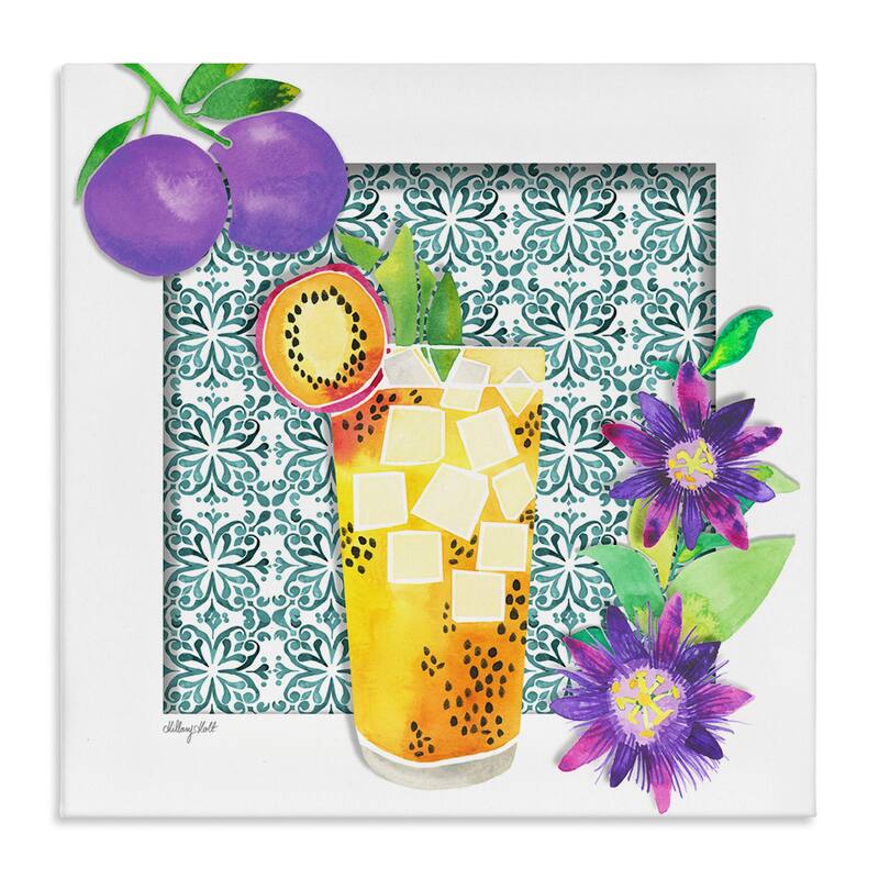 Stupell Passion Fruit Cocktail Canvas Wall Art Design By Hillary Holt - 30 x 30