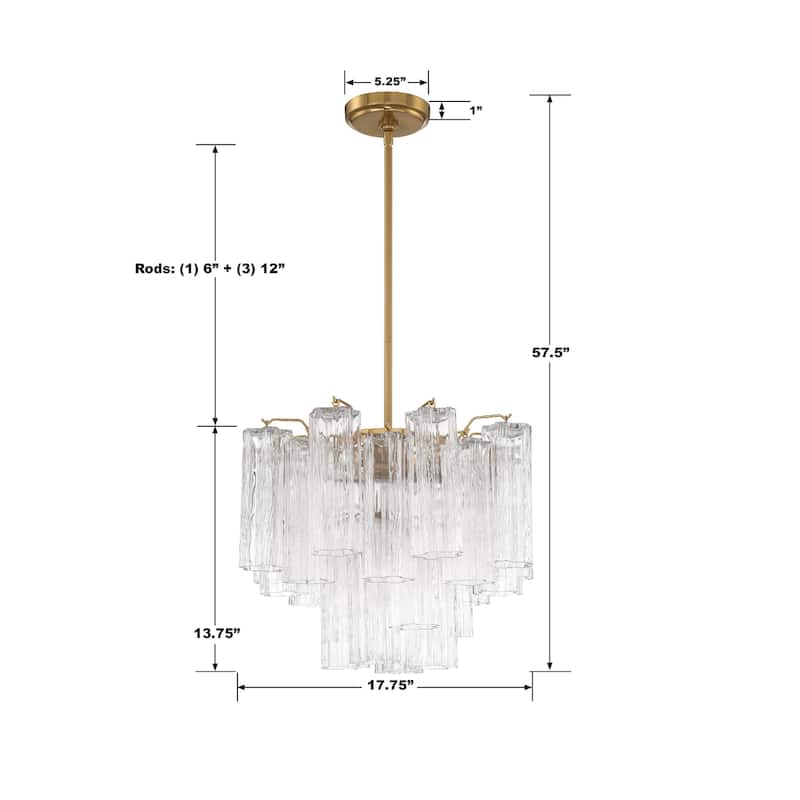 Addis 4 Light Aged Brass Chandelier - 17.75"W x 13.75"H x 17.75"D