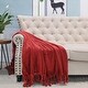 preview thumbnail 12 of 18, Rope Braided Flannel Fleece Throw 50" x 60' - Chili Pepper