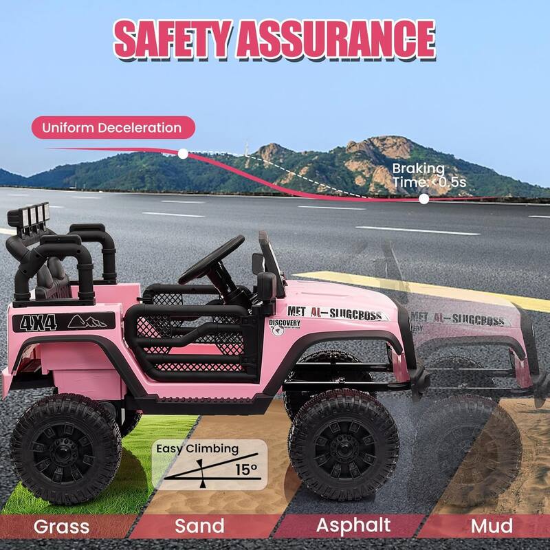 12V Ride On Truck Car, Electric Car for Kids with Remote Control