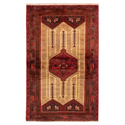 ECARPETGALLERY Hand-knotted Andelz Cream Wool Rug - 4'2 x 6'7