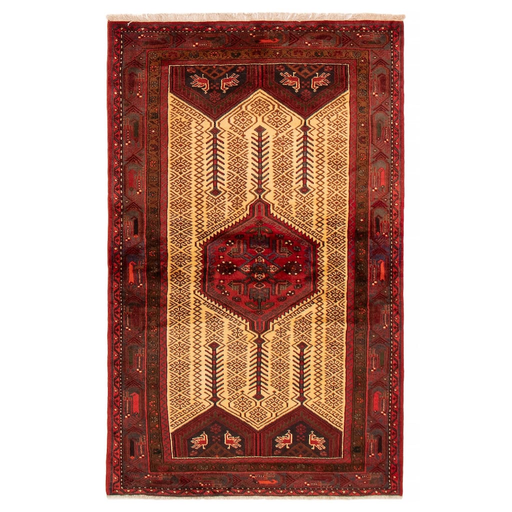 ECARPETGALLERY Hand-knotted Andelz Cream Wool Rug - 4'2 x 6'7