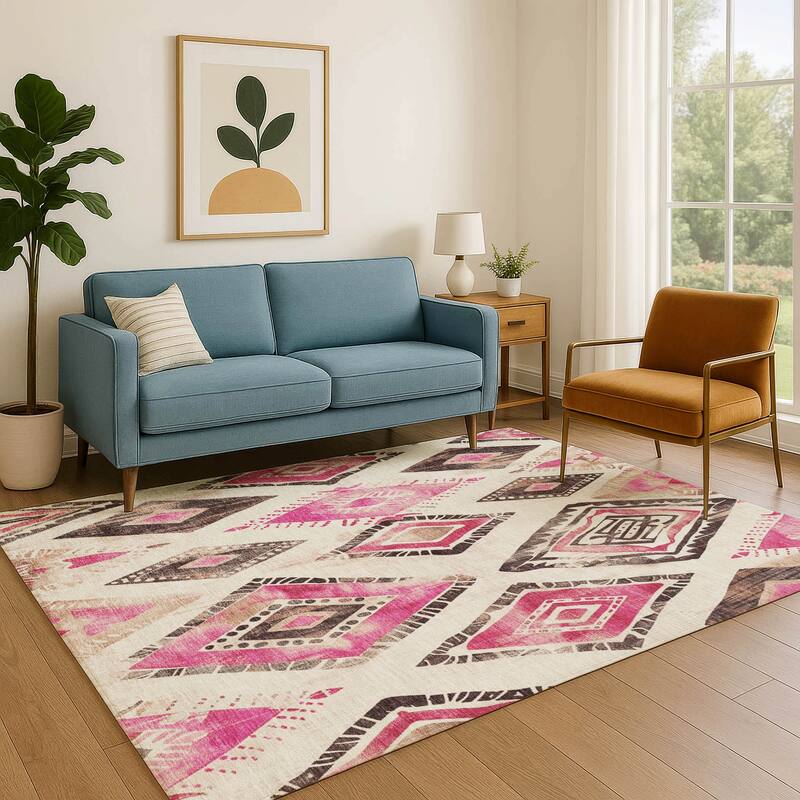 Premium Washable Super Soft Modern Diamonds Mayfield Rug