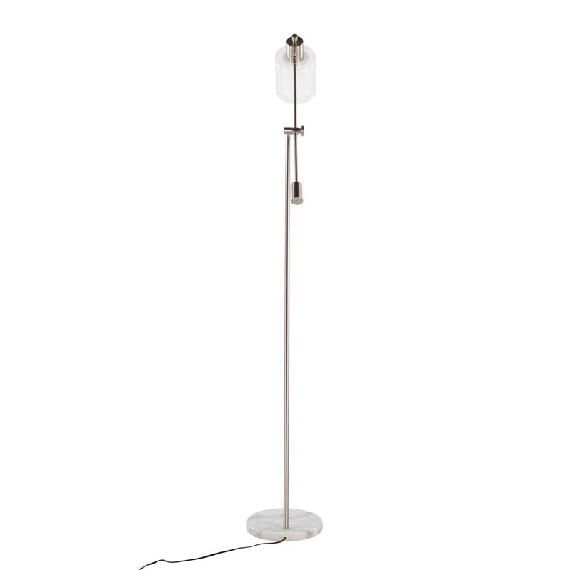 Lumisource Floor Lamp White Marble and Metal with Clear Frosted Glass - 29.5"Lx10.75"Wx73"H