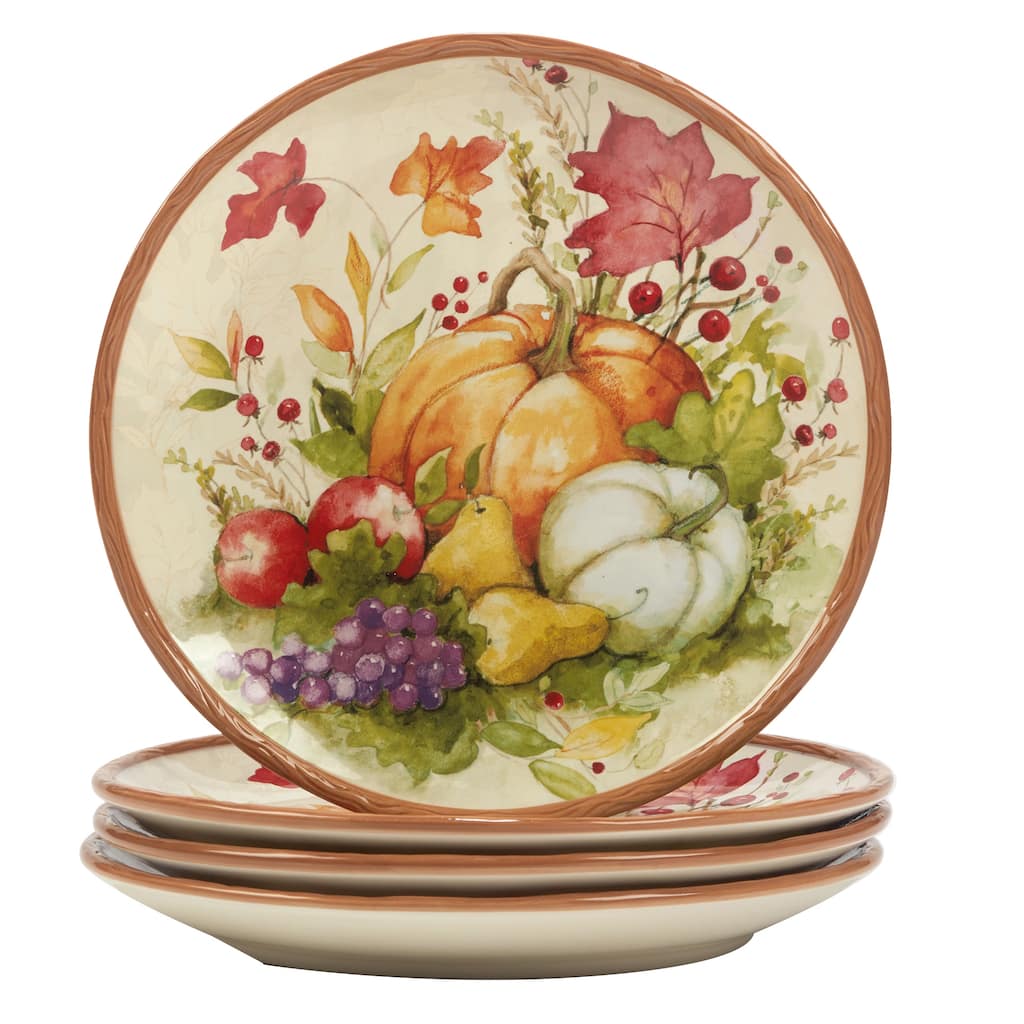 Certified International Harvest Blessings 10.75" Dinner Plate, Set of 4