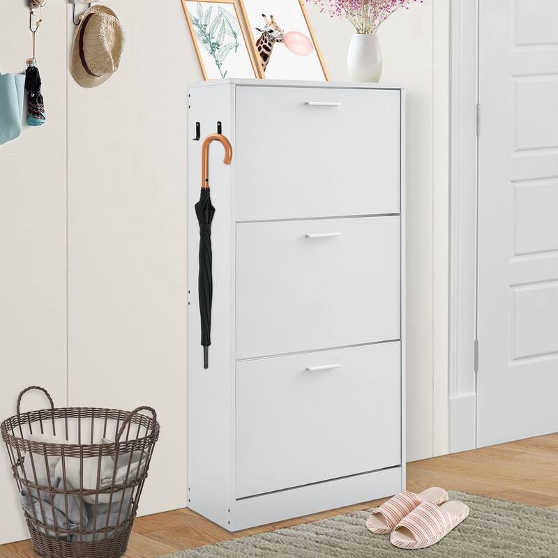 Shoe Cabinet with Flip Doors for Entryway Living Room Organization - 23.62 x 9.33 x 47.24 inch