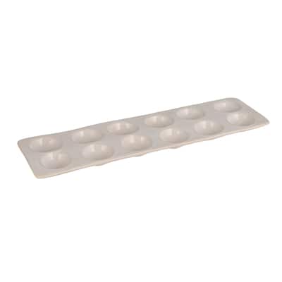 Stoneware Egg Holder - 14.5"L x 4.13"W x 0.5"H