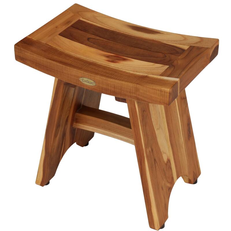EcoDecors Serenity EarthyTeak 18" Teak Wood Shower Bench - brown