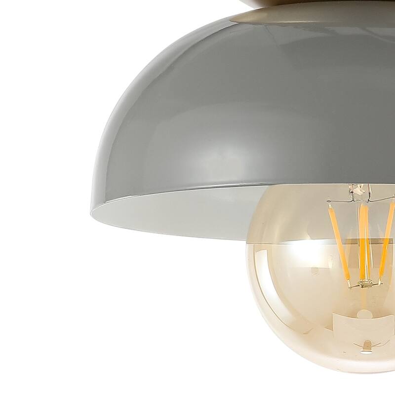 Rodanthe 8.5" 1-Light Classic Industrial Iron LED Flush Mount, by JONATHAN Y