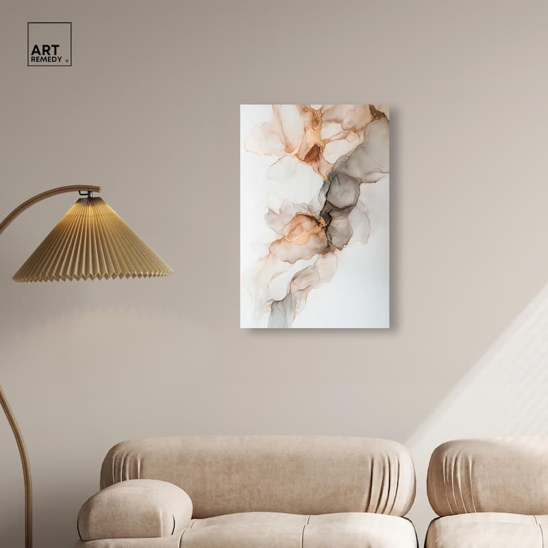 Smoky Gold Drift Canvas by Art Remedy, Gallery Wrapped