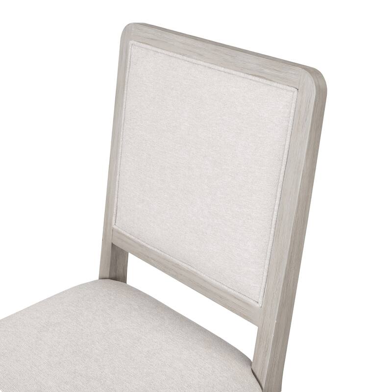 Furniture of America Billet Modern Natural Oak Wood Upholstered Side Chair (Set of 2)