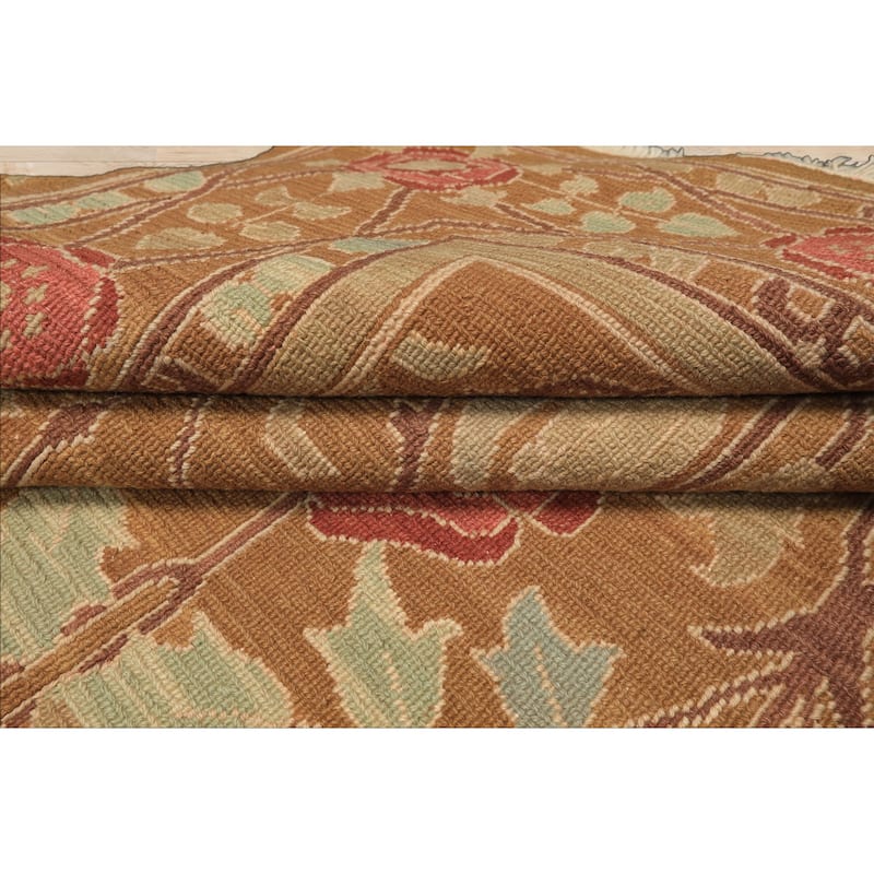 5'10''x8'10'' Hand Knotted Flatweave Wool Gold Nourison Arts & Crafts Oushak Rug - 5' 10'' x 8' 10''