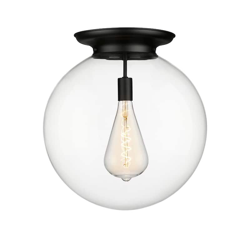 Innovations Lighting Beacon - 1 Light 18" Flush Mount - Clear/Matte Black