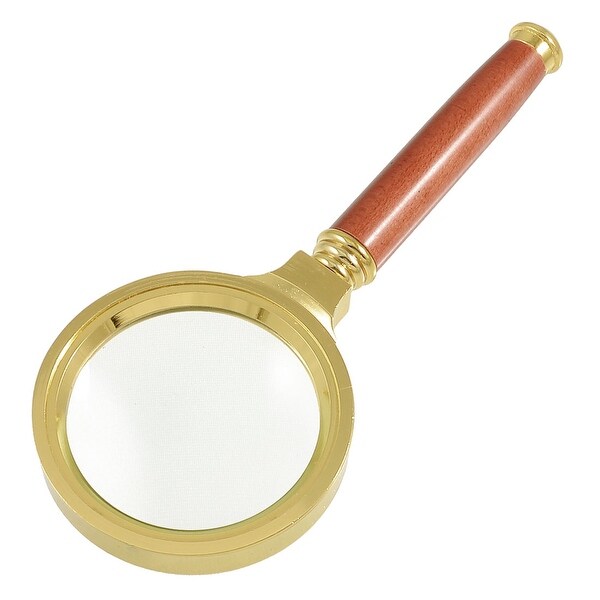 Unique Bargains Reading Map Newspaper 12X Gold Tone Rosewood Magnifier 60mm Dia