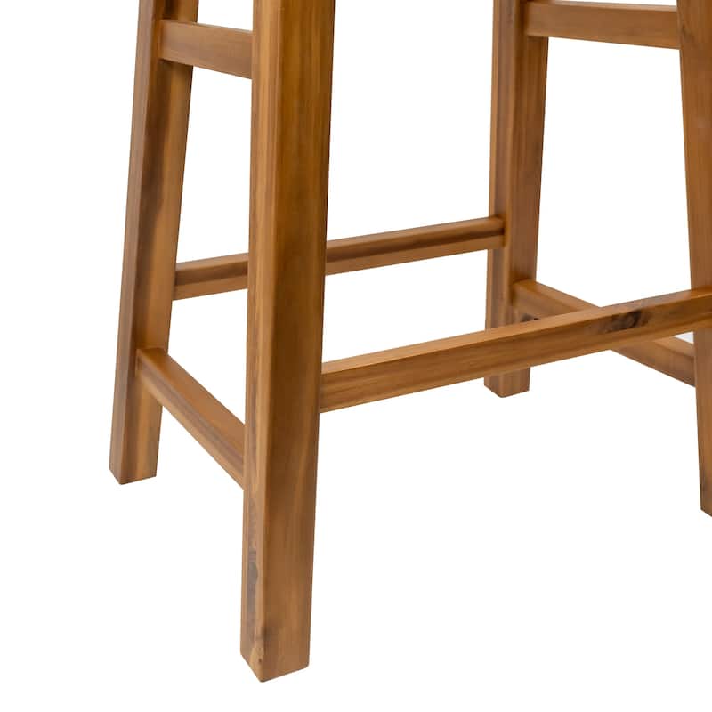 Azalea Park Set of 2 Counter Height All Wood Saddle Stools - 16.5 W x 12.6 D x 24 H"