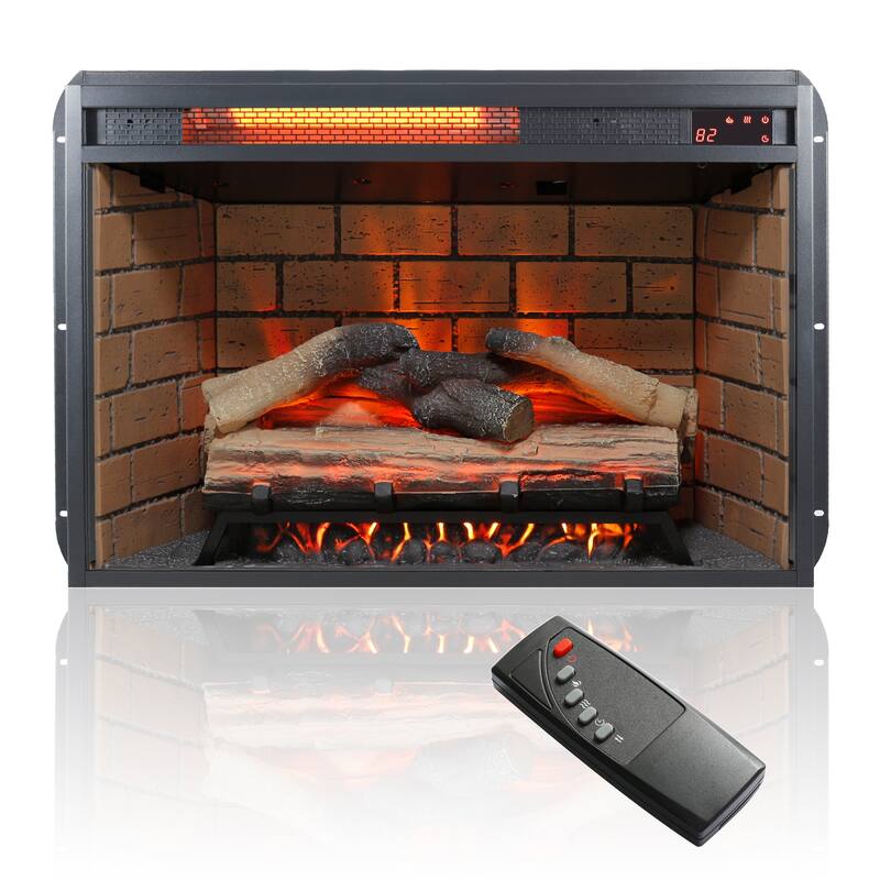 60" Electric Fireplace Entertainment Center with Door Sensor
