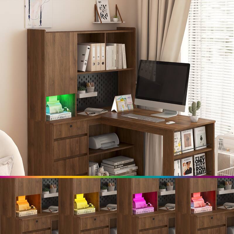 L Shaped Desk,Computer Desk with Drawers