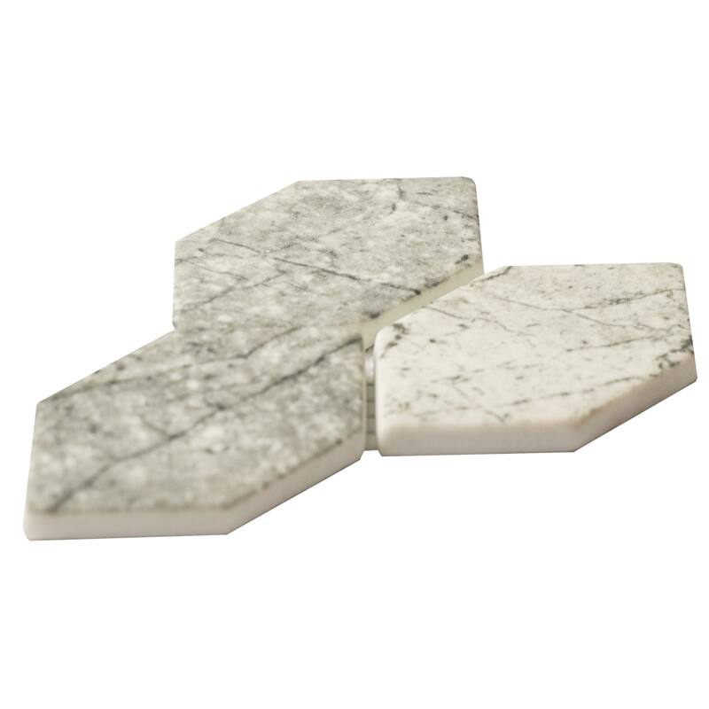 The Tile Life Recycled Serenity 1.75x2.88 Grey Matte Glass Hexagon Mosaic Wall & Backsplash Tile