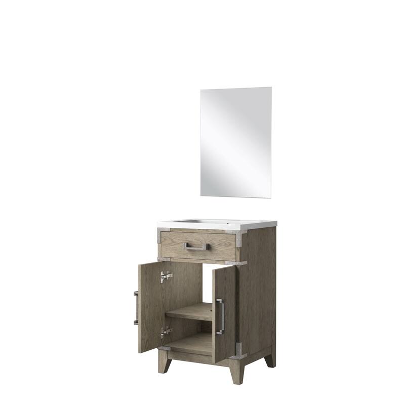 20-inch Bathroom Vanity with Acrylic Top, Soft Close Cabinet, and 18" x 24" Mirror - Polished Surface