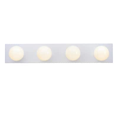 Westinghouse Four-Light Interior Bath Bar, White Finish - 4-Light