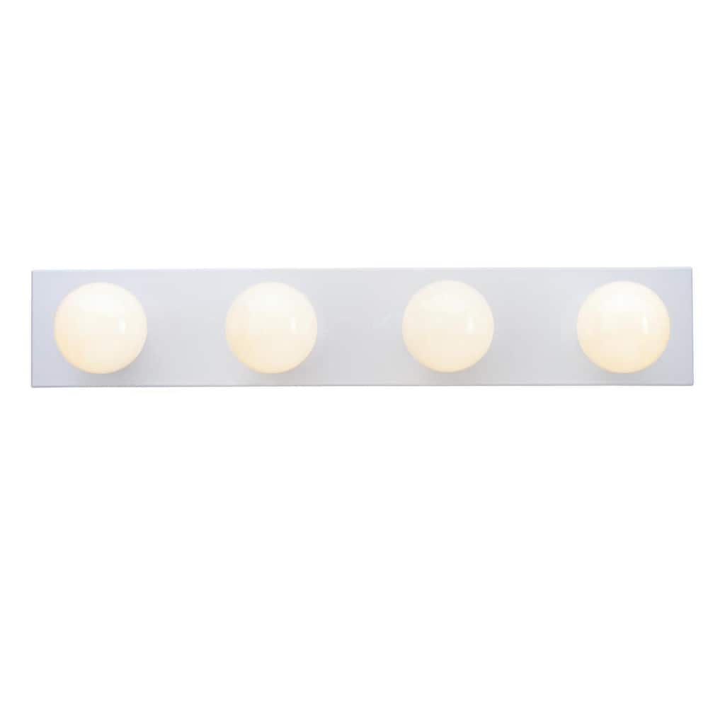 Westinghouse Four-Light Interior Bath Bar, White Finish - 4-Light