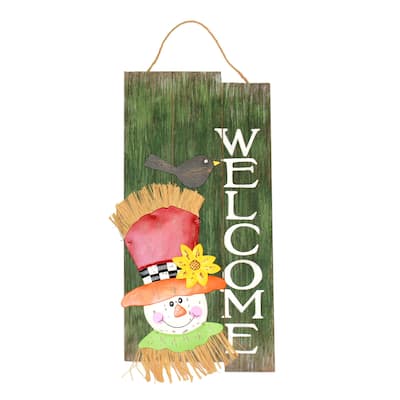 20" Fall Welcome Hanging Sign on Wood Board