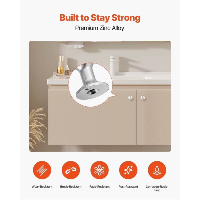 Nickel Mushroom Cabinet Knobs 25 Pack Zinc Alloy Single Hole Drawer Pulls with Screws for Kitchen Bathroom Wardrobe Furniture