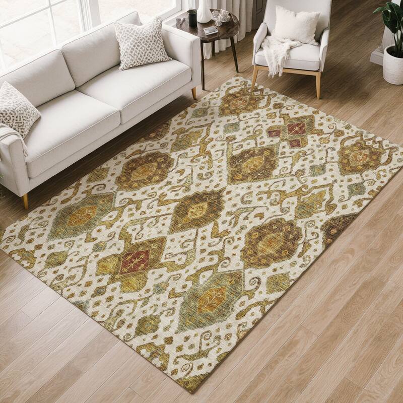 Machine Washable Indoor/ Outdoor Traditional Venetian Chantille Rug