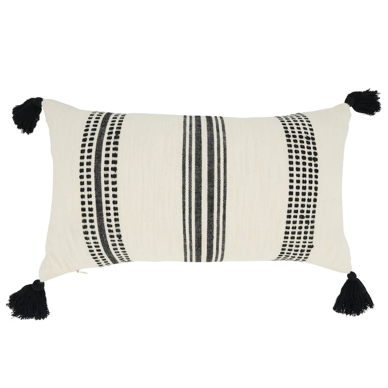 Playful Tassels Stripe Throw Pillow