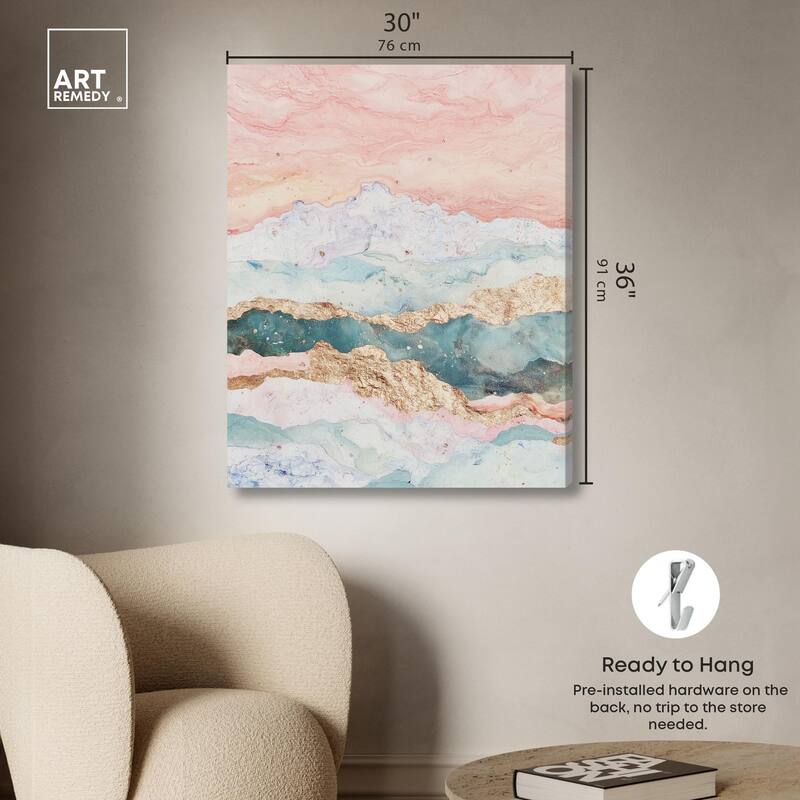 Rose Quartz Ridge Canvas by Art Remedy, Gallery Wrapped