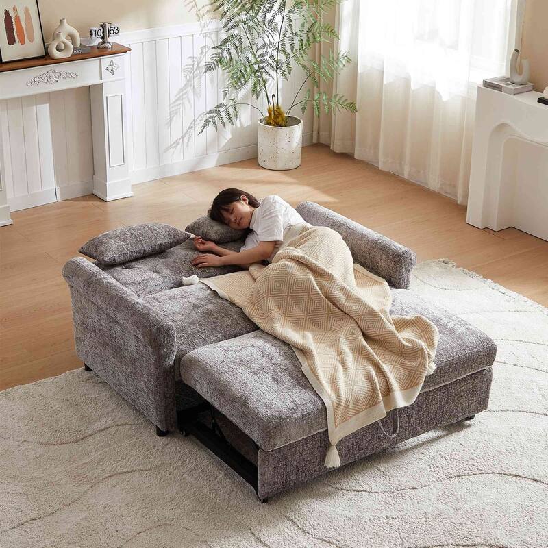 58.27 "cushioned sofa bed with adjustable backrest