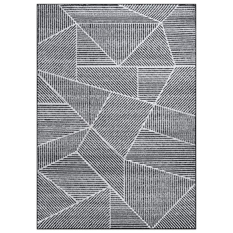 Contemporary Geometric Stripe Area Rug