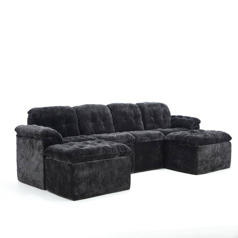 Modular Convertible Cushioned Sleeper Sofa Set