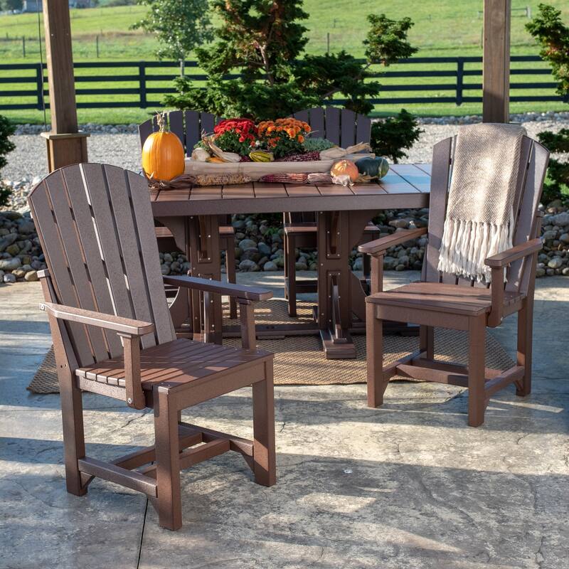 Set of 4 Poly Lumber Adirondack Dining Chairs