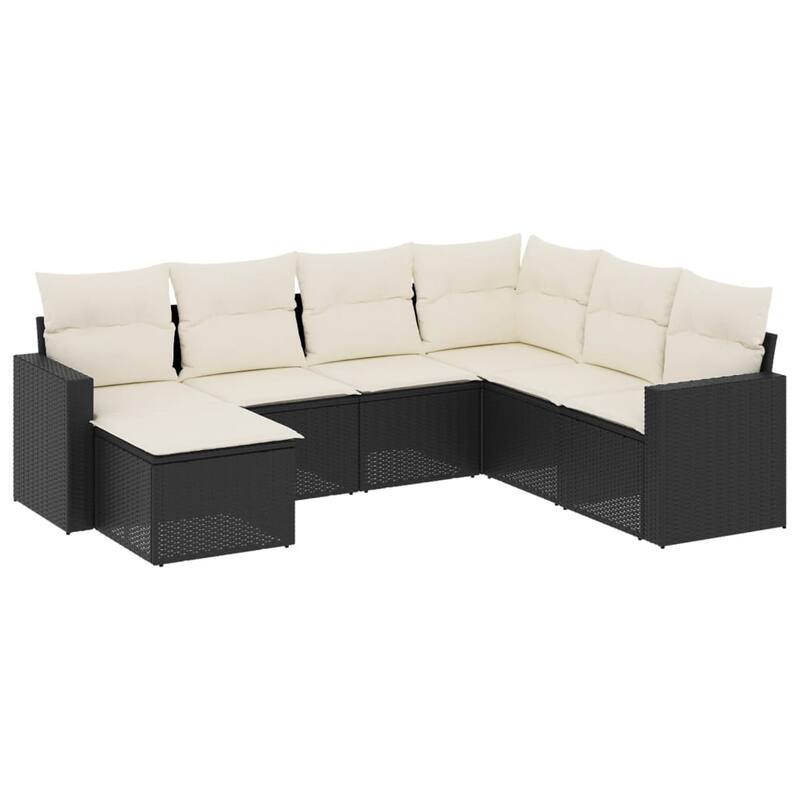 vidaXL Garden Sofa Set Black PE Rattan Large Modular Garden Sofa Set - 21.7 x 21.7 x 14.6 in (W x L x H)