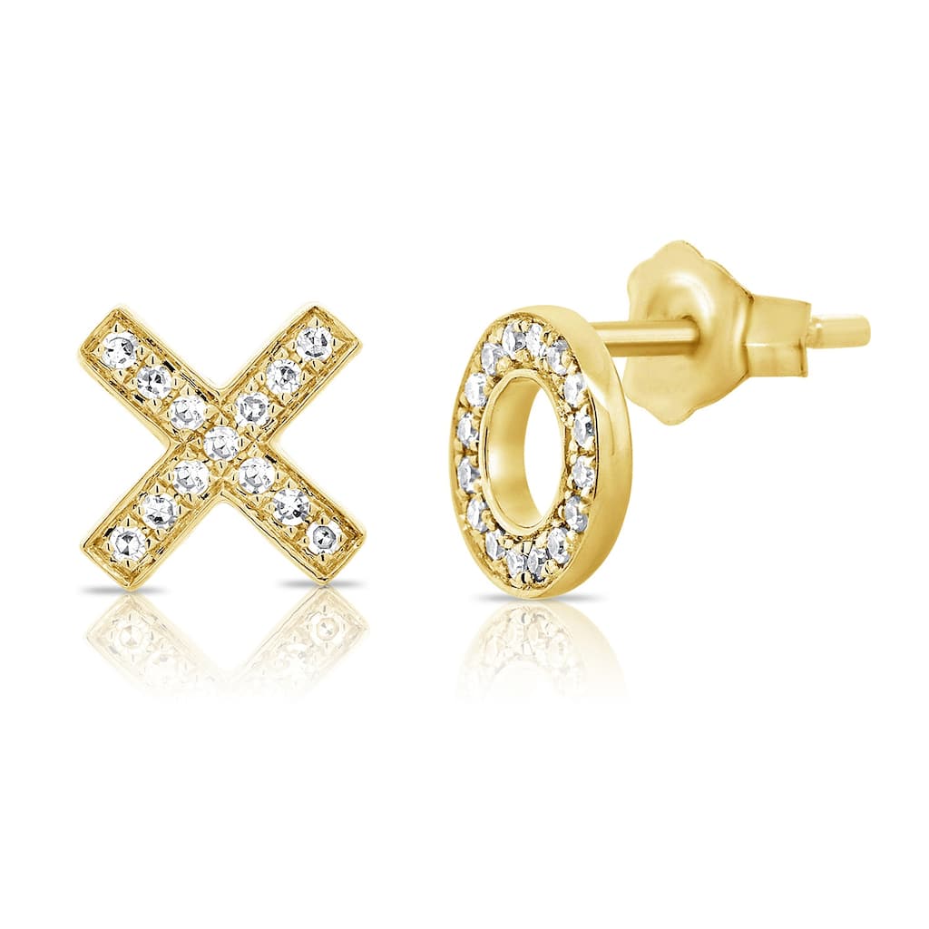 Joelle Collection Diamond XO Stud Earring 14K Gold